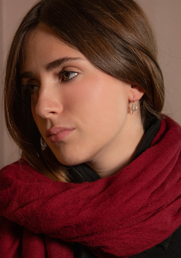 ROSAMARIA "BO 113 DIX" SILVER & COGNAC DIAMONDS EARRINGS - Image 2
