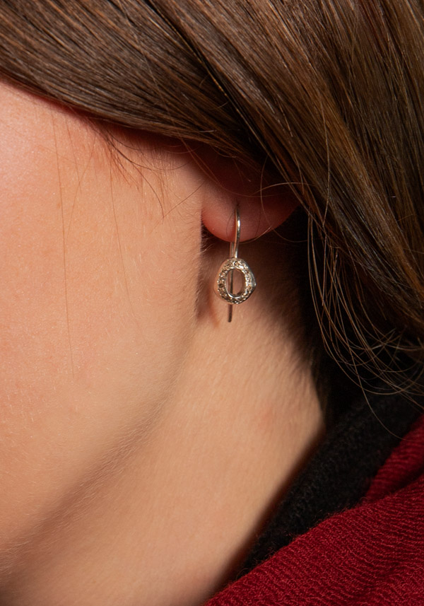 ROSAMARIA "BO 113 DIX" SILVER & COGNAC DIAMONDS EARRINGS
