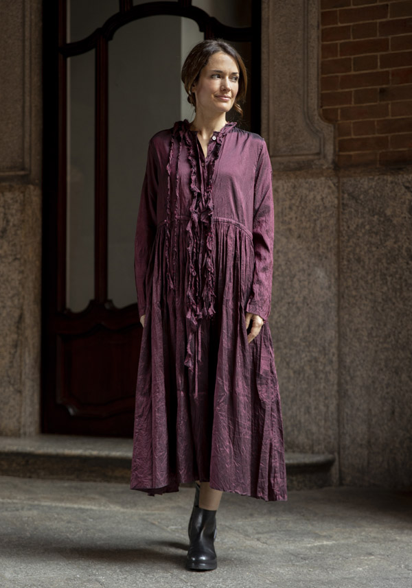 CHRISTIAN PEAU SILK “460011” PLUM DRESS
