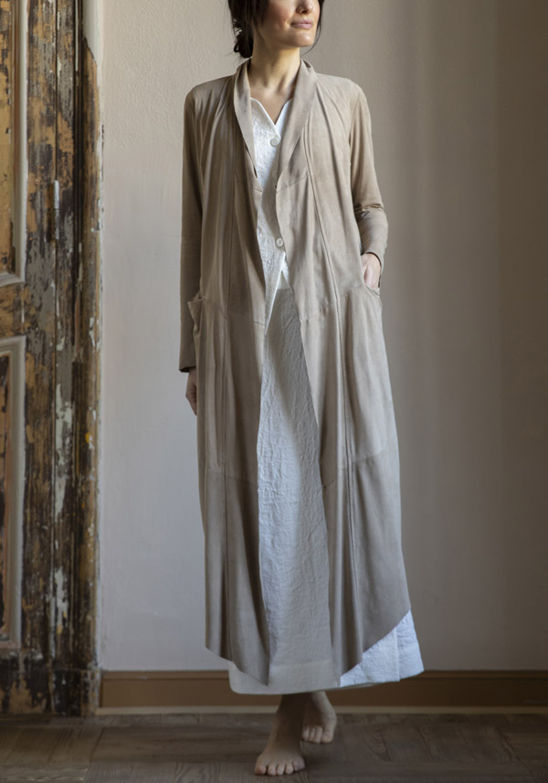 GIORGIO BRATO SUEDE LEATHER “SPOLVERINO 25096” SAHARA LONG JACKET