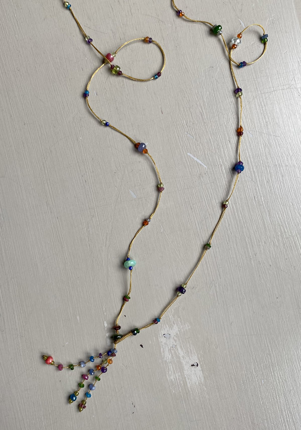 SHARING “HOLY LONG NECKLACE” MULTICOLOR GEMSTONES #205