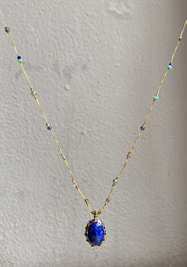 SHARING “LONG TIBETAN NECKLACE” LAPIS  #302