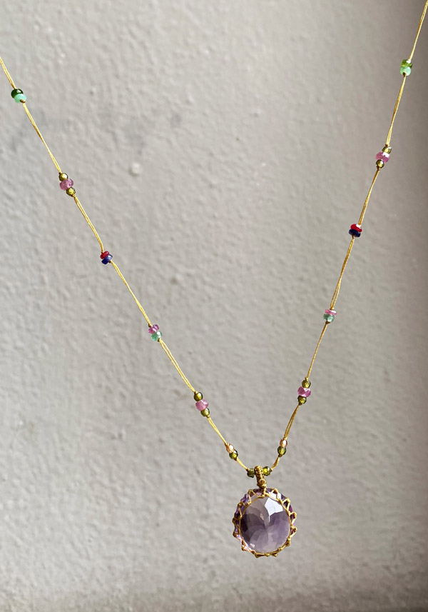 SHARING “LONG TIBETAN NECKLACE” AMETHYST #337