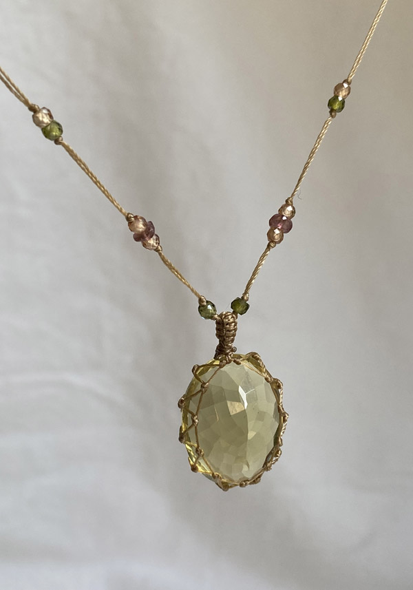 SHARING "LONG TIBETAN NECKLACE" LEMON TOPAZE #106 - Image 2