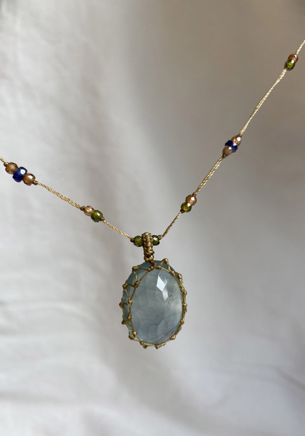 SHARING "SHORT TIBETAN NECKLACE" GREEN FLUORITE #29 - Image 2