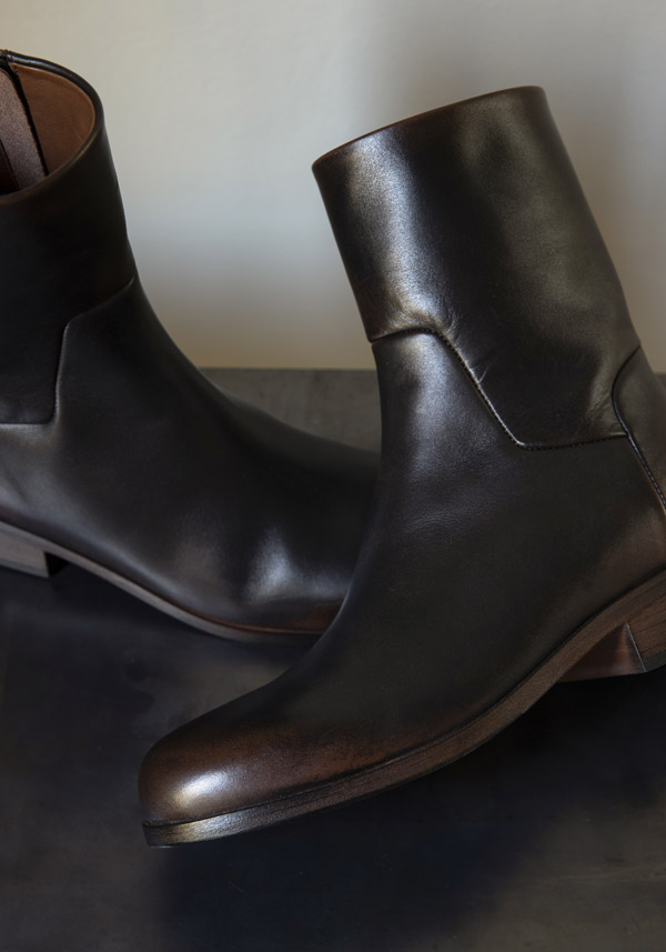 MARSÈLL LEATHER “GNOCCO” BASALTO TRONCHETTO BOOTS