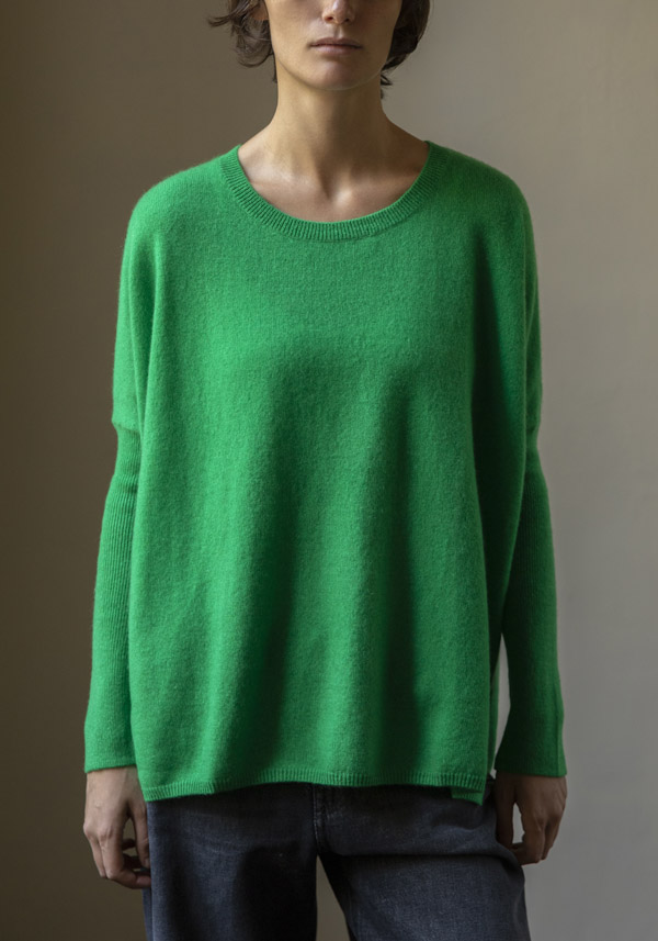 ABSOLUT CASHMERE “PONCHO ASTRID” GREEN PULL