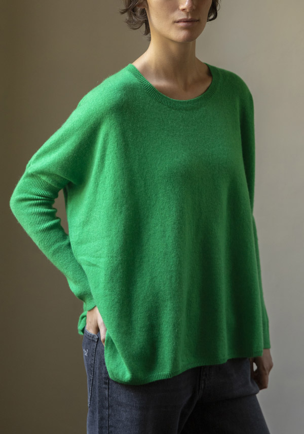 ABSOLUT CASHMERE "PONCHO ASTRID" GREEN PULL - Image 2