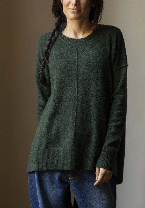 ABSOLUT CASHMERE "KENZA" DARK ARTICHOKE PULL - Image 2