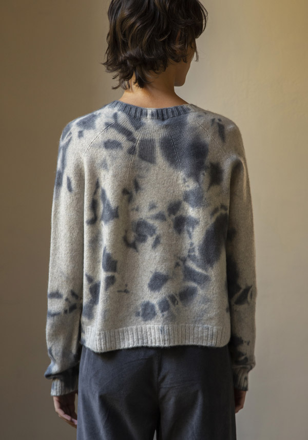 SUZUSAN CASHMERE "3091" SILVER GREY & LIGHT GREY PULLOVER - Image 3