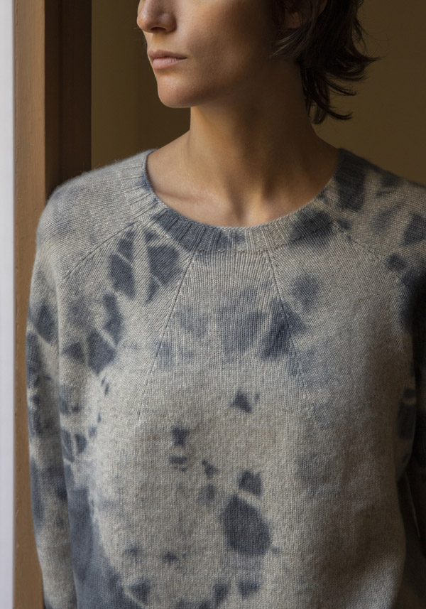 SUZUSAN CASHMERE "3091" SILVER GREY & LIGHT GREY PULLOVER - Image 2