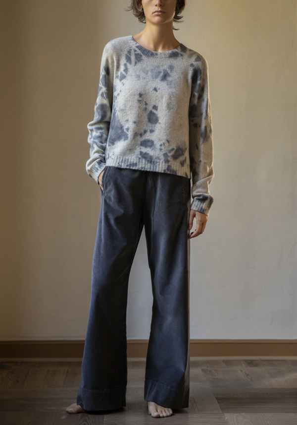 SUZUSAN CASHMERE "3091" SILVER GREY & LIGHT GREY PULLOVER - Image 4