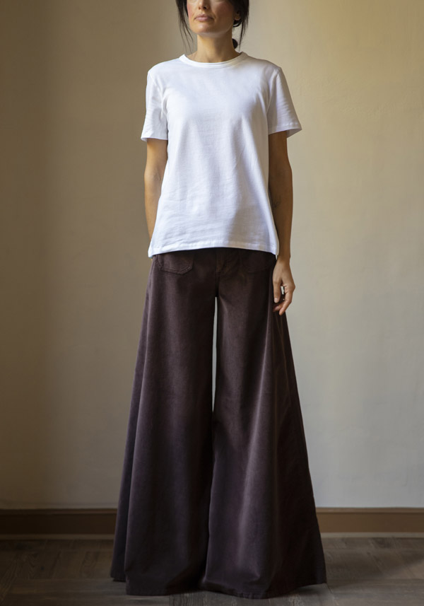 PS. DON’T FORGET ME CORDUROY “GRACE DYED” CHOCOLATE WIDE LEG PANTS