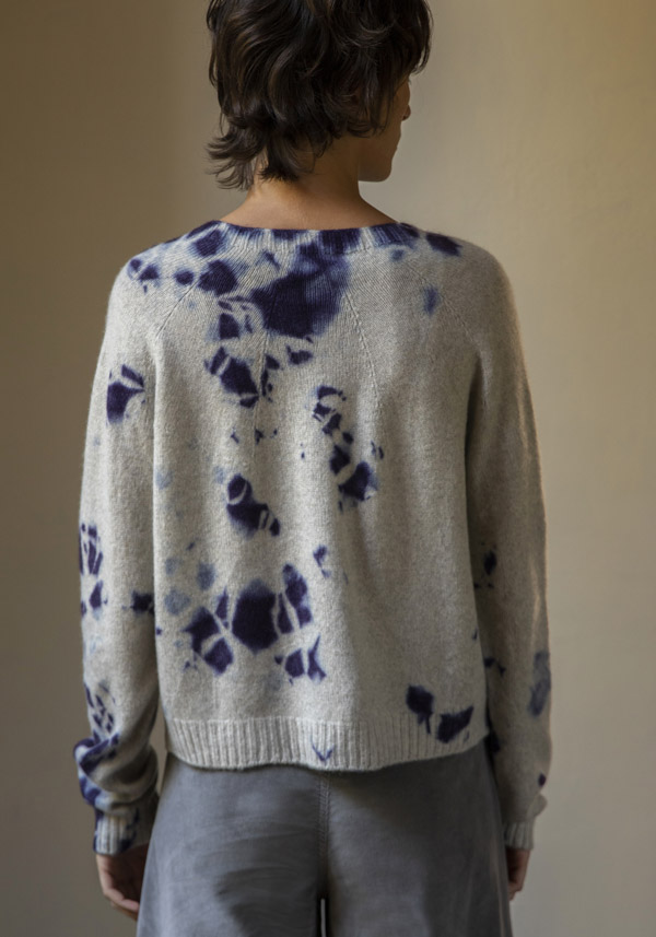 SUZUSAN CASHMERE "3091" PURPLE & GREY PULLOVER - Image 3