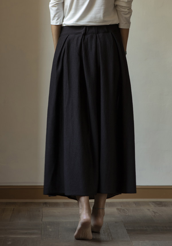 MA'RY'YA WOOL "PLEATED" BROWN SKIRT - Image 3