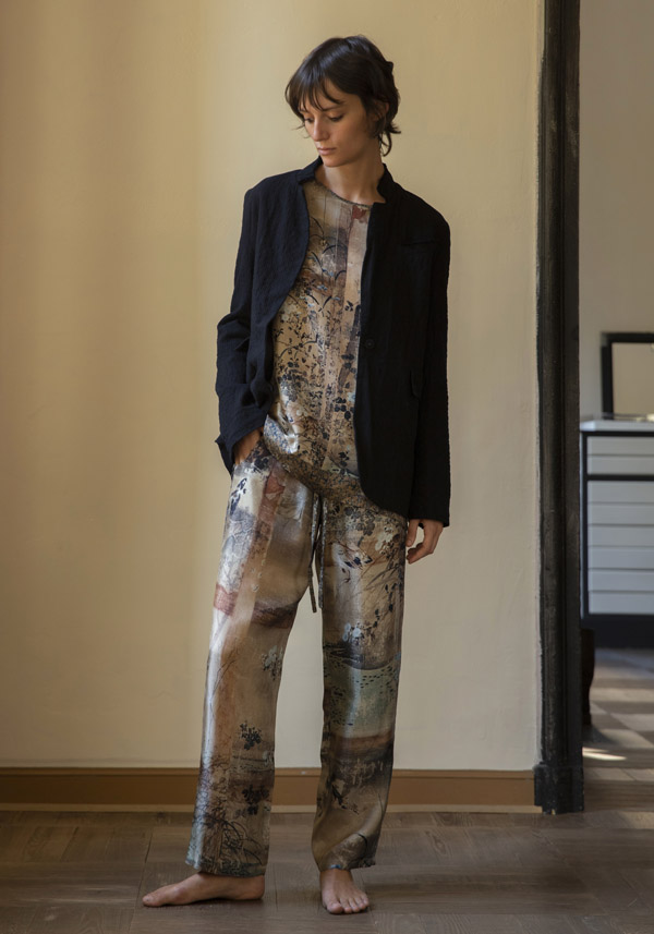 PIERRE LOUIS MASCIA SILK "ALOE" TURQUOISE BLOUSE - Image 3